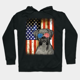 Boxer Dog 4th Of July American Flag Patriotic Gift Hoodie